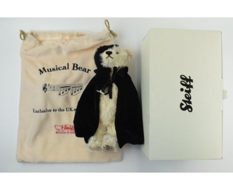 Boxed Steiff limited edition musical bear, mohair bear, Phantom of the Opera, working order, with certificate.  