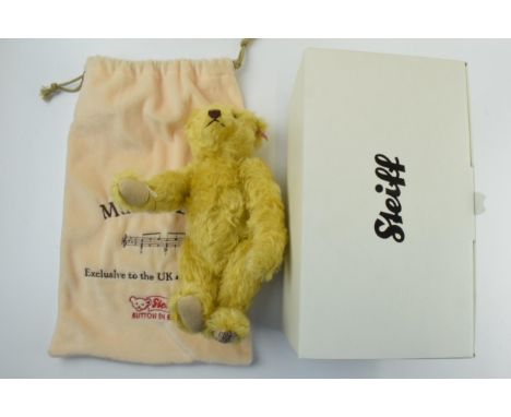 Boxed Steiff limited edition musical bear, golden mohair, Teddy Bear's Picnic, working order, with certificate.  