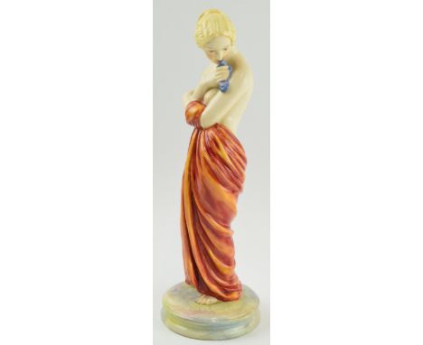 Royal Worcester figurine 'Joy', early 20th century, 25cm tall (hairline crack).  The piece displays well but there is a hairl