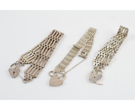 A trio of silver gate bracelets, 46.5 grams (3).  