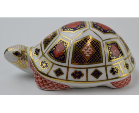 Royal Crown Derby paperweight in the form of a Tortoise, first quality with ceramic stopper.  In good condition with no obvio