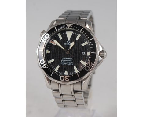 A gent's Omega Seamaster Professional chronometer, steel cased, the black dial with luminous markers and date aperture, autom