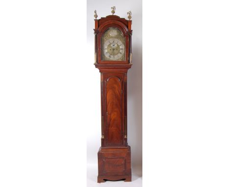 James Smith of (Kings) Lynn - an early 19th century mahogany longcase clock, having a 12" arched brass dial, signed to silver