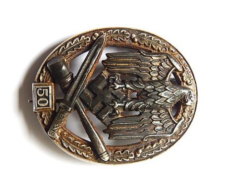ARMY/WAFFEN-SS SPECIAL GRADE OF THE GENERAL ASSAULT BADGE 1943 (ALLGEMEINE STURMABZEICHEN MIT DER EINSATZZAHL) GRADE III FOR 