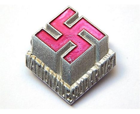 NATIONAL SOZIALISTISCHE DEUTSCHE ARBEITERPARTEI (NSDAP) - 'NATIONALE SOLIDARITAT' NATIONAL SOLIDARITY LAPEL BADGE  of light a