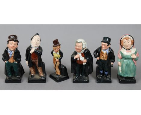 Six Royal Doulton Dickens character figures “Artful Dodger”, “Bill Sikes”, “Buzfuz”, “Dick Swiveller”, “Mrs Bardell”, &amp; “