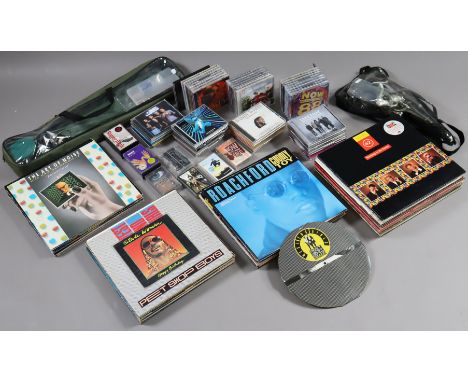 Various assorted records, CDs &amp; audio cassettes; &amp; a child’s fishing rod &amp; two reels.