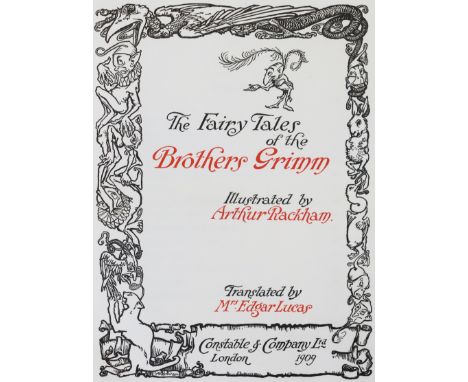 RACKHAM, Arthur (Illustrator); "The Fairy Tales&nbsp;of The Brothers Grimm", translated by Mrs Edgar Lucas,&nbsp;Signed by Ar
