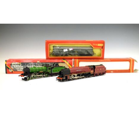 Two Hornby OO Gauge railway train set, locomotives and tenders comprising Duchess of Sutherland and Nottingham Forest, togeth