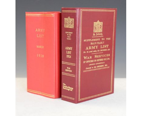 Books - The Monthly Army List for March 1920, with supplement to half-yearly Army List 1920 for War Services
