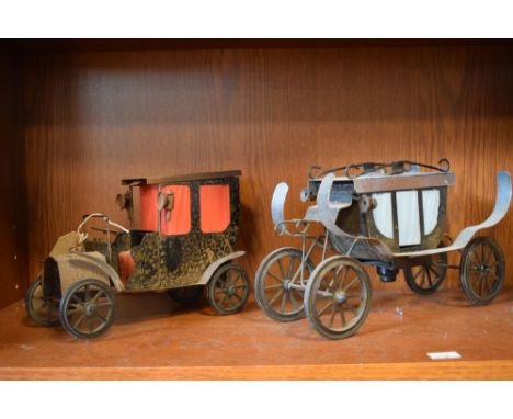 Metal illuminated carriage and model car  
