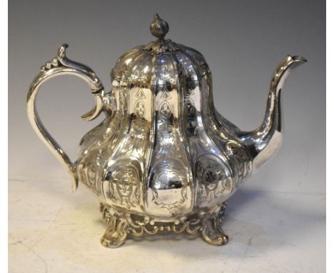 Silver plated teapot, 21cm high  