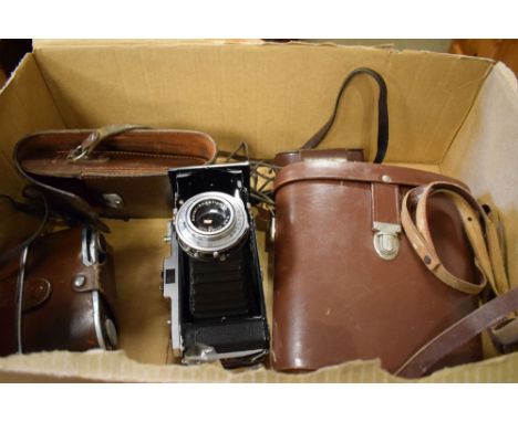Zeiss Ikon camera, Kodak Retinet camera and pair of Zeiss lens binoculars  