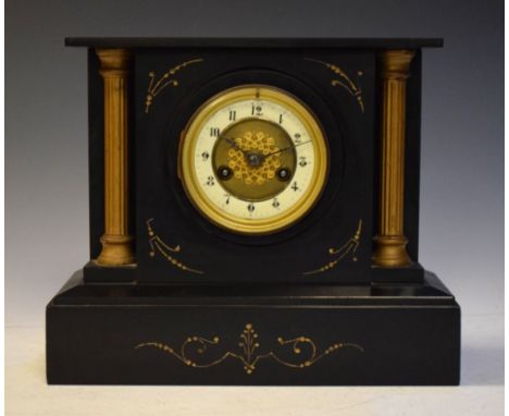 Victorian slate mantel clock, 27cm high  