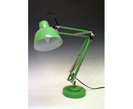 Anglepoise-type green desk lamp  