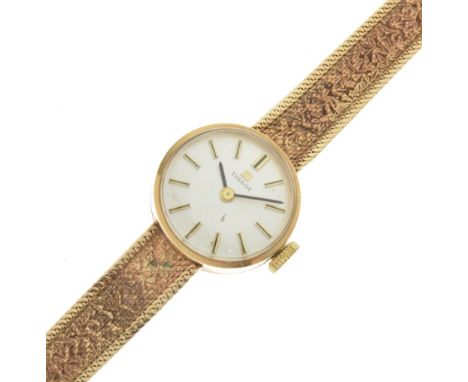 Tissot - Lady's 9ct gold cased cocktail watch having conforming bracelet  