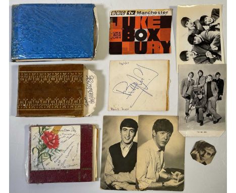 Three original c 1960s autograph books containing an excellent selection of mostly c 1960s signatures. To include: John Peel,