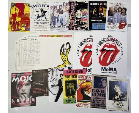 Two limited edition (from an edition of 500) posters from MoMa, Rolling Stones 2012, three large Voodoo Lounge calendar poste