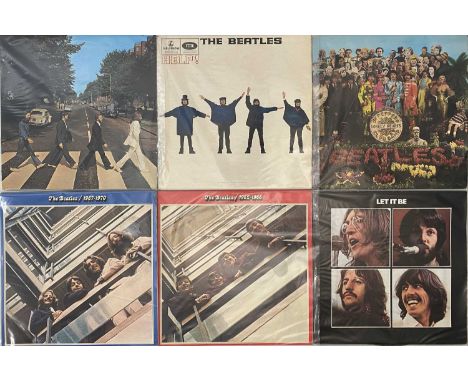 THE BEATLES / RELATED - 7" / LP COLLECTION. A collection of 16 x (mostly) LPs and approx 50 x 7". Titles include Sgt Peppers 