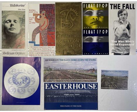 Nine assorted Rough Trade promotional posters to include an original The Fall - 'Man Who's Head Expanded' others inc Microdis