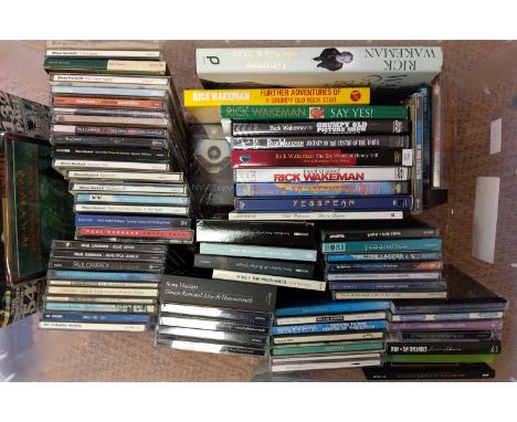 PROG ROCK CD, BOOK AND DVD COLLECTION - a collection of approximately 59 CDs (including 3 signed(, 7 DVDs and 3 Books. Collec