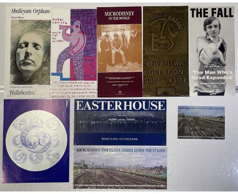 Nine assorted Rough Trade promotional posters to include an original The Fall - 'Man Who's Head Expanded' others inc Microdis