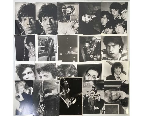 19 assorted Rolling Stones press and promotional photographs, 8x10", most with press stamps or info to verso. Photographers t