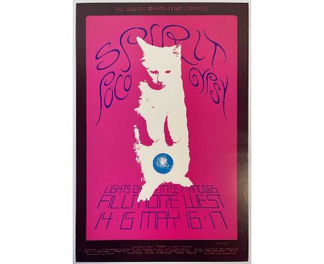 An original first printing poster for BG-233, Spirit/Poco at Fillmore West, design by David Singer. Approx 14 x 19". Very cle