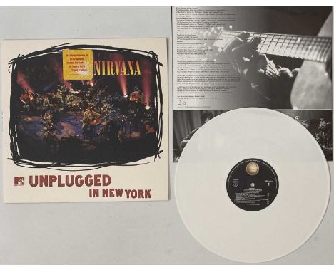 NIRVANA - UNPLUGGED IN NEW YORK LP (EUROPEAN WHITE VINYL ORIGINAL - GEFFEN - GEF-24727). A scarce, original white vinyl LP pr