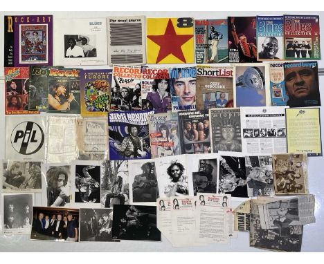 Mixed selection of music memorabilia to include: correspondence from the Beatles Book Society, promotional Devo handbill, 12 