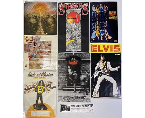 Twelve posters c 1970s/80s to include: original Be Bop Deluxe promo for Sunburst Finish (21.5 x 32.5"), Cat Stevens - Teaser.