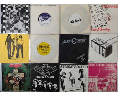 METAL/ HEAVY ROCK - 7" COLLECTION (INC RARITIES). A quality collection of around 53 heavy rock &amp; metal 7". Artists/ title
