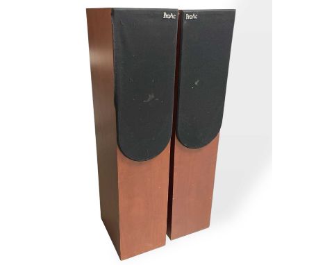 A pair of ProAc Studio 125 floorstanding speakers. Serial: S125/003233. Speaker bases also included with screws and bolts.