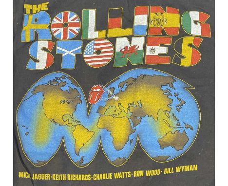 A collection of memorabilia from The Rolling Stones' 1982 tour to inc: rolled poster (27x36", Raindrop Products), Roundhay Pa