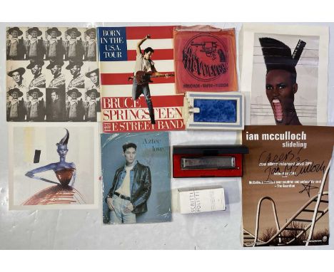 Selection of memorabilia to inc: Island Records limited edition Grace Jones print (with sticker to verso noting ltd edition 3