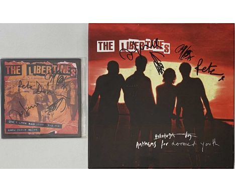 THE LIBERTINES - SIGNED LP BOX SET/ 7". A wonderful LP box set and 7" single, both fully signed by all members of 2000s indie