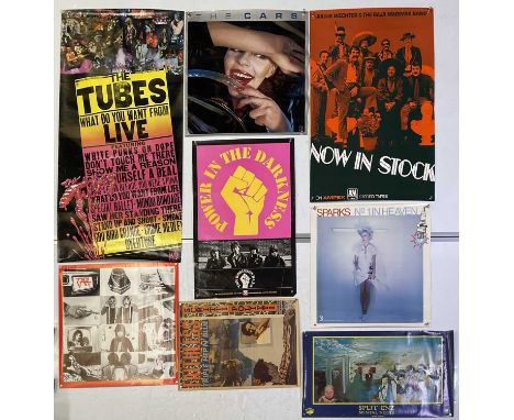 Ten assorted c 1970s/80s promotional posters with artists to inc Tom Robinson band, Sparks, Julius Wechter And The Baja Marim