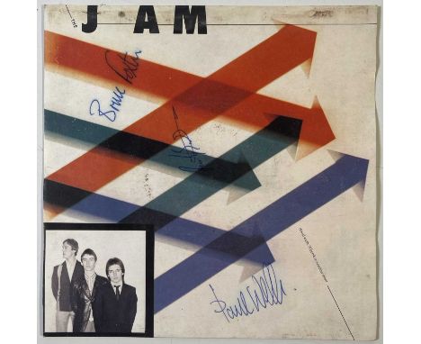 A sleeve only for The Jam - David Watts/A Bomb... (2058 995) signed to front of sleeve by Bruce Foxton, Paul Weller, Rick Buc
