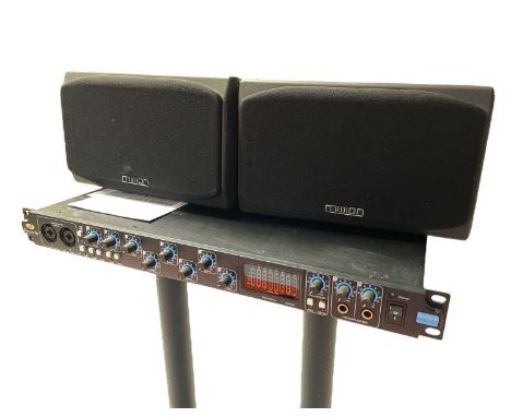 To include: Yamaha NS SW050 compact subwoofer, Focusrite Sapphire Pro 40 audio interface with cabling, pair of wallmounted Mi