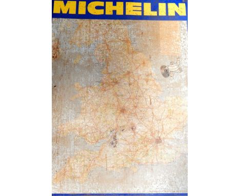 A Michelin enamel road map of England, 1975, 86.5cm x 63cm.