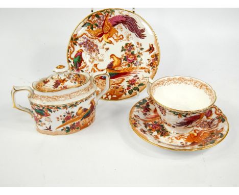 Royal Crown Derby porcelain, comprising sucrier, six tea cups, eight saucers and seven tea plates, decorated in the Olde Aves