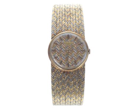 Unusual Patek Philippe, Genéve 18ct tri-colour textured dress wristwatch, reference no. 3307, case no. 311xxx, movement no. 7