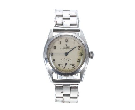 Rolex Oyster Speedking Precision mid-size stainless steel gentleman's wristwatch, reference no. 5056, serial no. 6713xx, circ