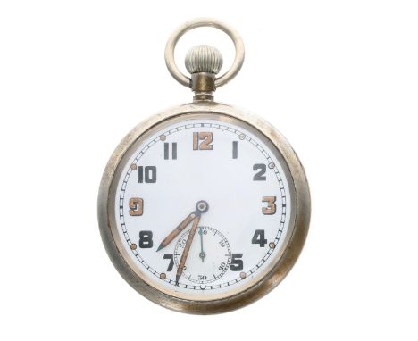 Record WWII British Military Army issue nickel cased lever pocket watch, cal. 433 15 jewel movement with compensated balance 