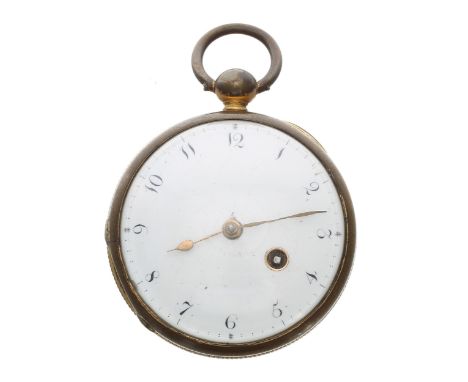 Early English gilt metal verge pocket watch, the fusee movement signed Will'm Mason, London, no. 44, with pierced engraved ba