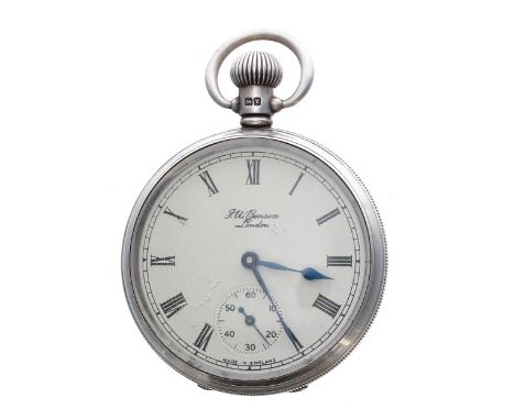 Silver lever pocket watch, Birmingham 1949, cal. A441 15 jewel movement stamped 'Made In England', with compensated balance a