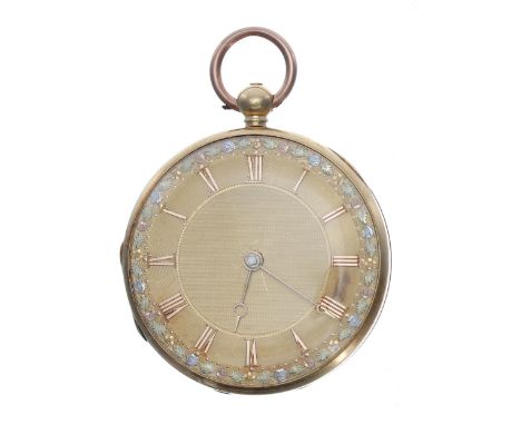 19th century 18ct fusee detached lever pocket watch, Chester 1837, the gilt three quarter plate movement signed Josh Penlingt