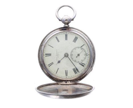 Sir John Bennett silver fusee lever hunter pocket watch, London 1877, the movement signed John Bennett, 65&64 Cheapside, Lond