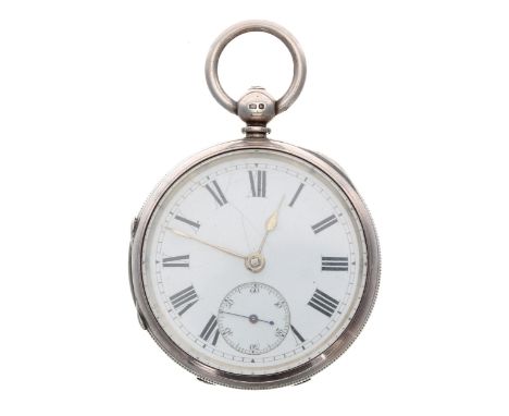 Victorian silver fusee lever pocket watch, London 1876, unsigned movement, no. 70747, with engraved balance cock, gilt three 