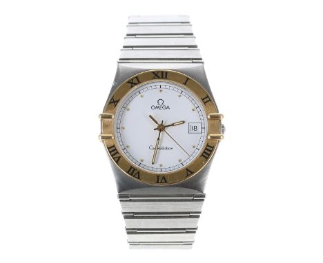 Omega Constellation stainless steel and gold gentleman's wristwatch, reference no. 396.1070.1, serial no. 54180xxx, circa 199